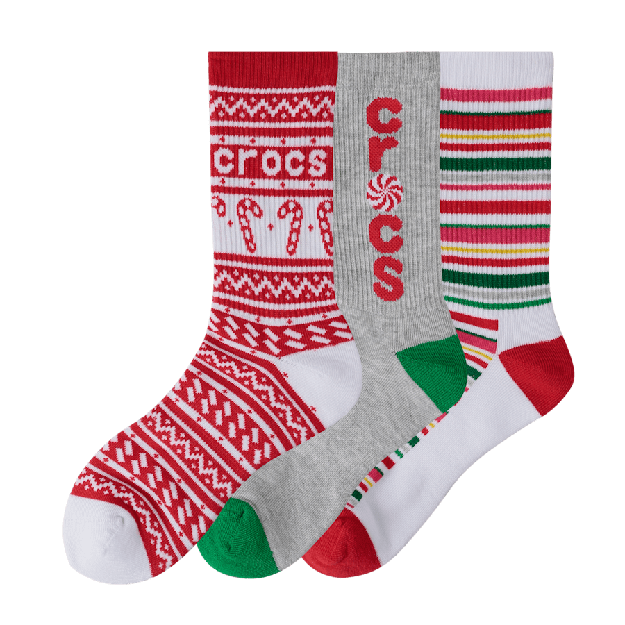 CrocsSocks Kids’ Candy Cane 3-Pack - Image 3