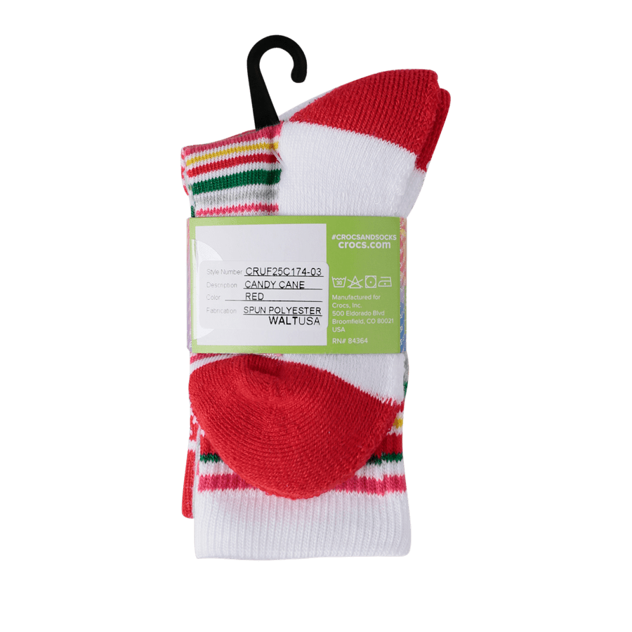 CrocsSocks Kids’ Candy Cane 3-Pack - Image 4