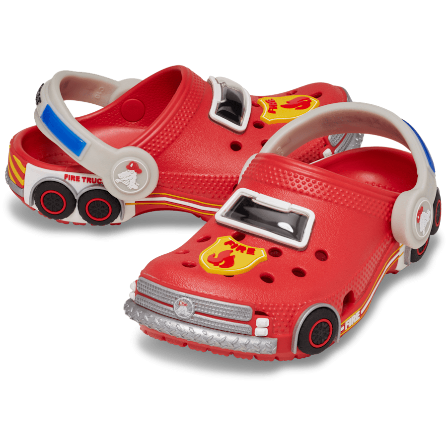 Toddler Classic IAM Fire Truck Lights Backstrap Clog - Image 2