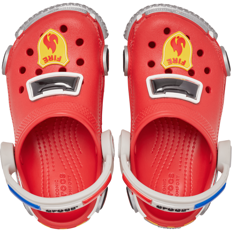 Toddler Classic IAM Fire Truck Lights Backstrap Clog - Image 3
