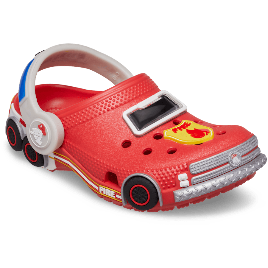 Toddler Classic IAM Fire Truck Lights Backstrap Clog - Image 5
