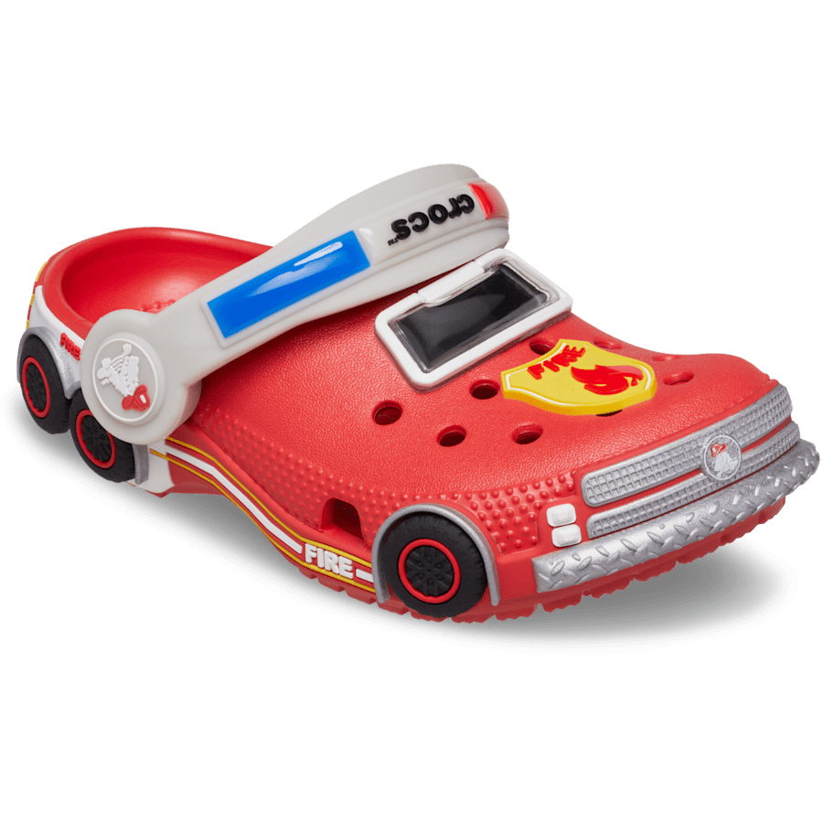 Toddler Classic IAM Fire Truck Lights Backstrap Clog - Image 7