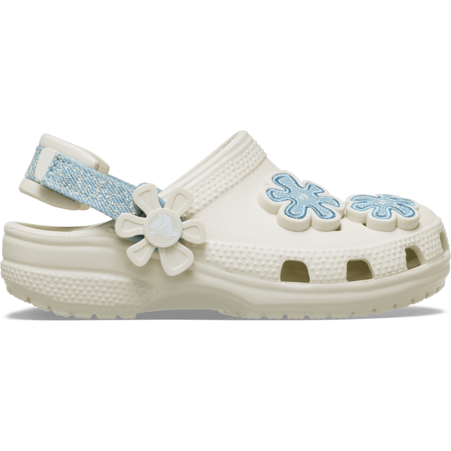 Toddler Classic Denim Flower Adjustable Backstrap Clog