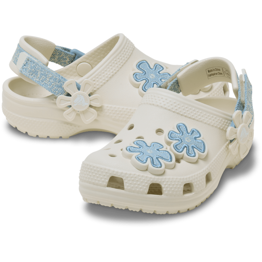 Toddler Classic Denim Flower Adjustable Backstrap Clog - Image 2