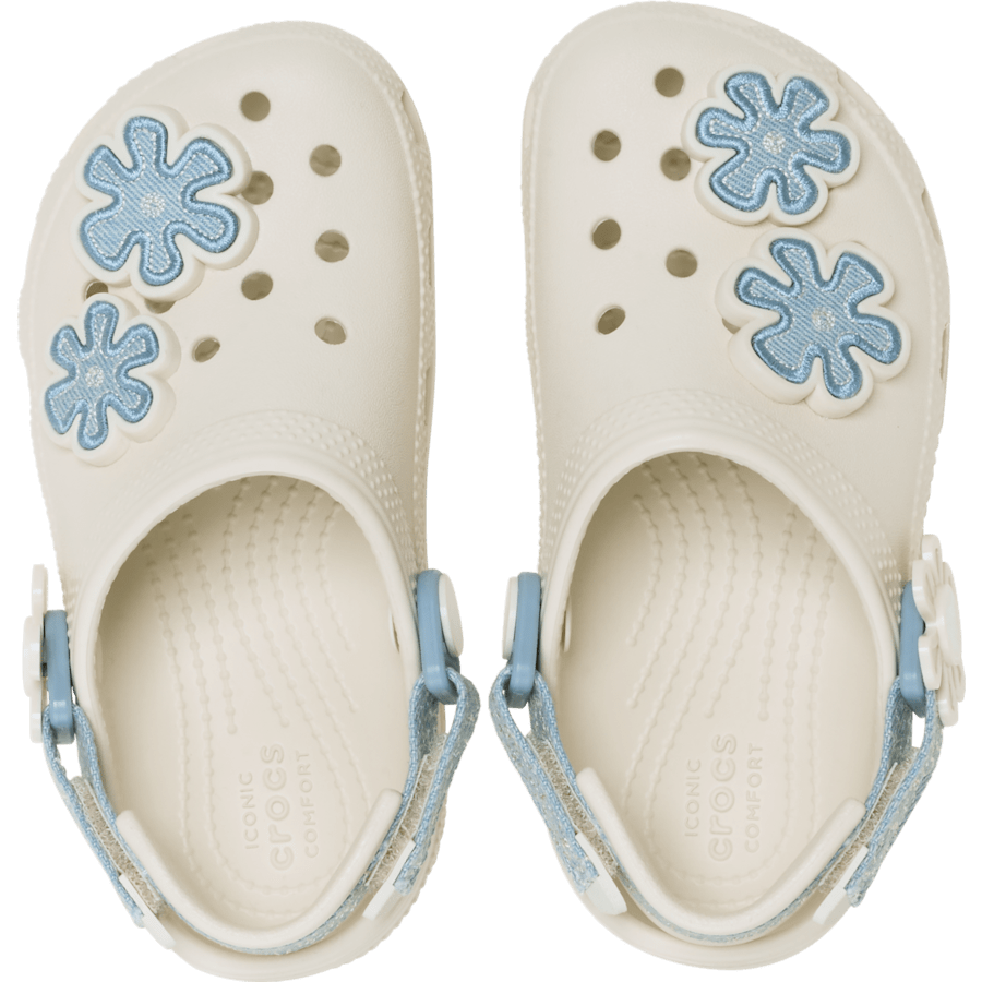 Toddler Classic Denim Flower Adjustable Backstrap Clog - Image 3
