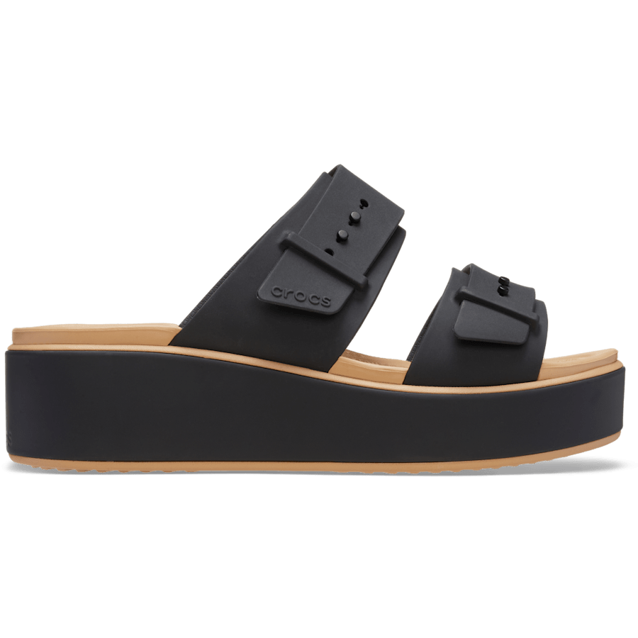 Brooklyn Buckle Low Wedge Matte Wrap Sandal