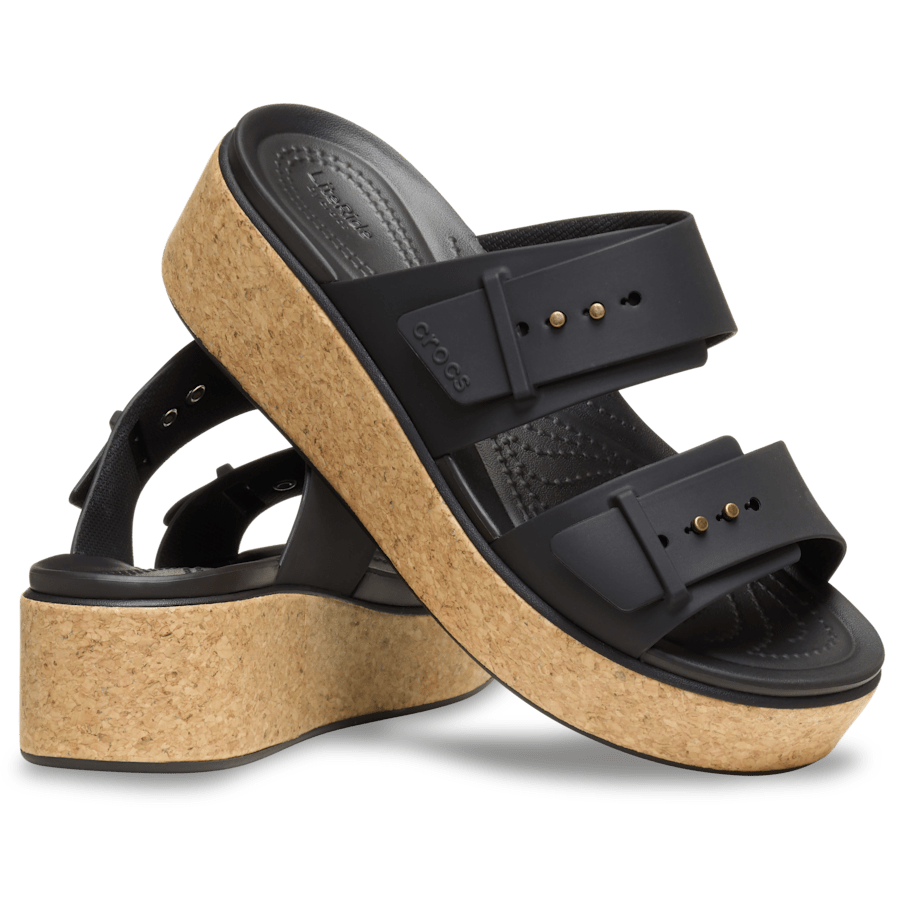Brooklyn Buckle Low Wedge Cork Sandal - Image 2