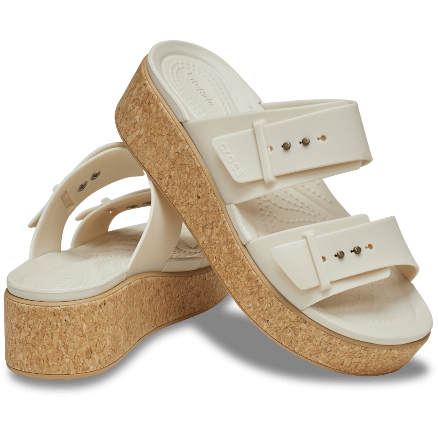 Brooklyn Buckle Low Wedge Cork Sandal - Image 14