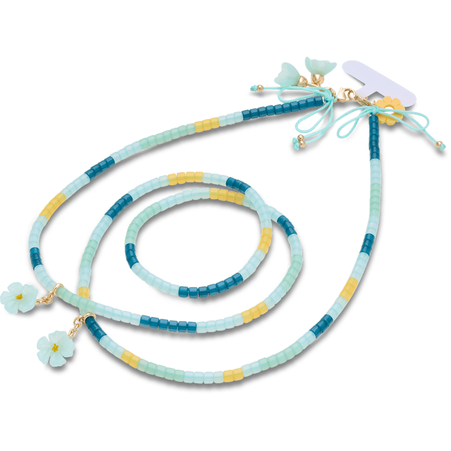 Floral and Pearl Crossbody Phone Chain