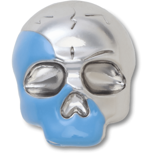 Silver and Blue Enamel Skull