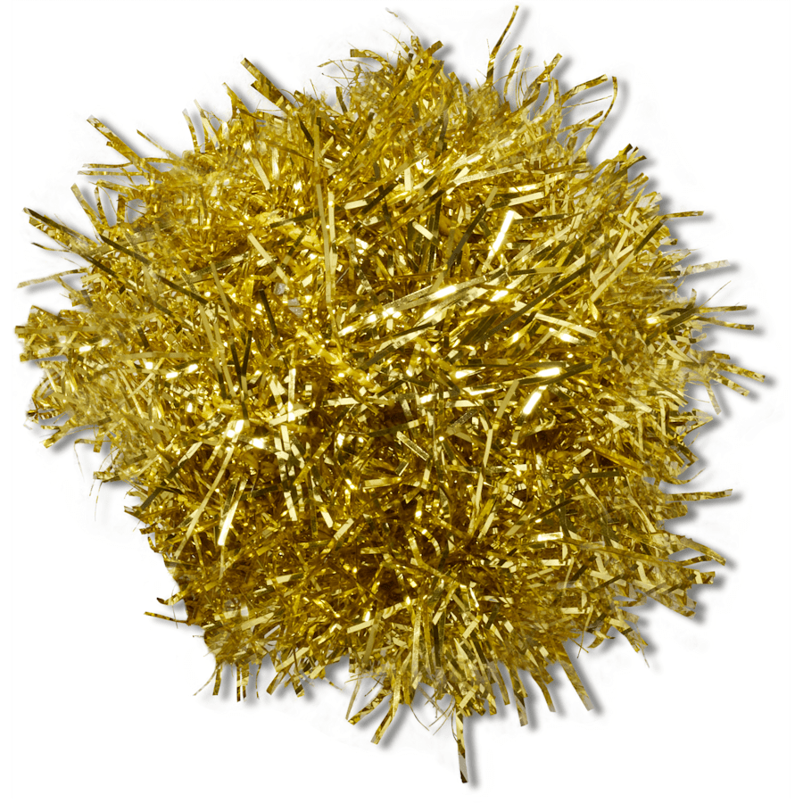 Gold Tinsel Pom