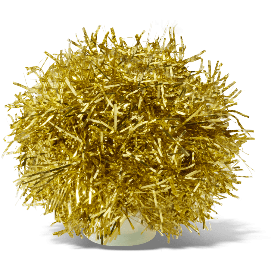 Gold Tinsel Pom - Image 2