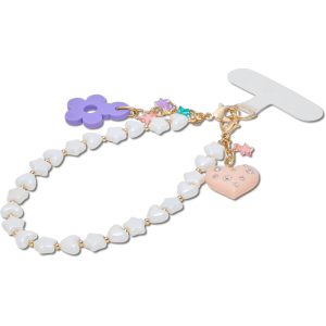 Beaded Heart Flower Phone Wristlet